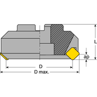 Face milling cutter 45° 125x40mm for 7 indexable inserts SE.. 1203